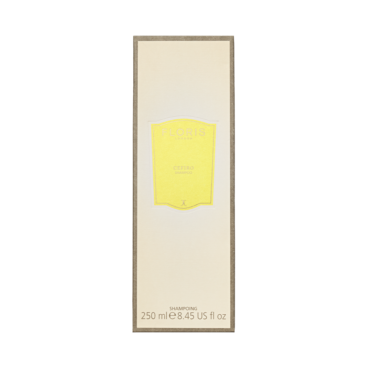 A rectangular box of Floris London Cefiro - Conditioning Shampoo 250ml, showing the front label and volume (8.45 US fl oz).