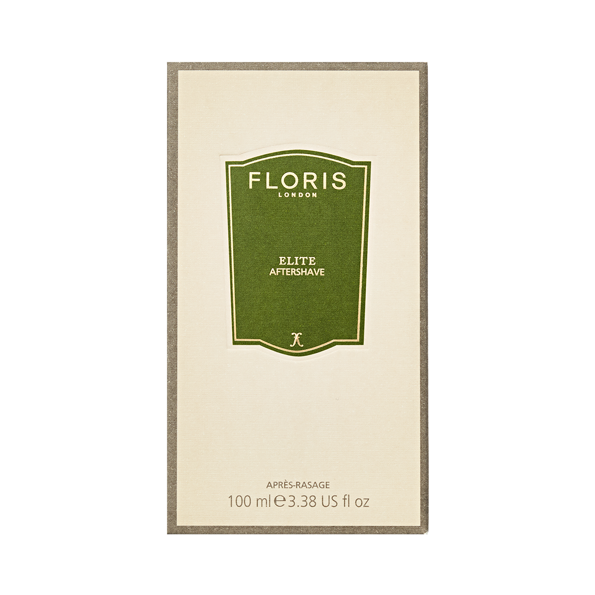 Floris London Elite - Aftershave, 100 ml, in a rectangular box with a green label and white text on beige; features a complex fragrance.