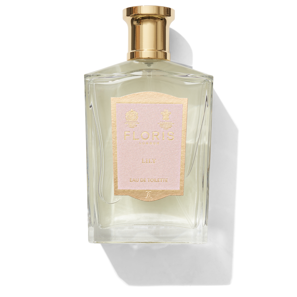Lily Eau de Toilette in glass bottle with light pink and gold label 