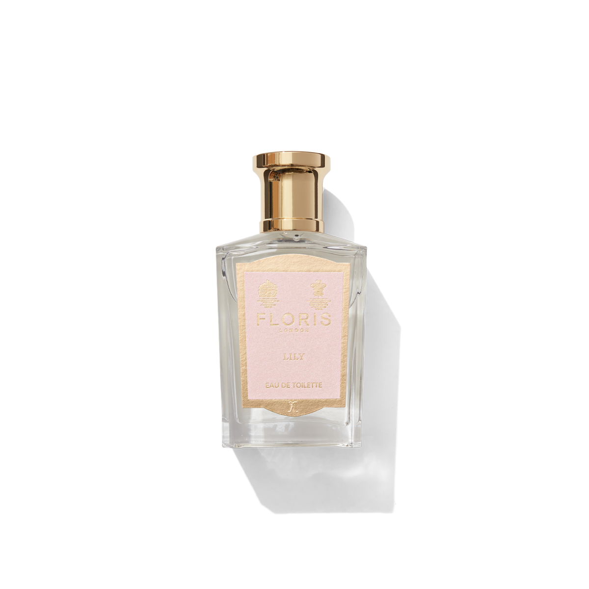 Lily Eau de Toilette in medium glass bottle with pink and gold label