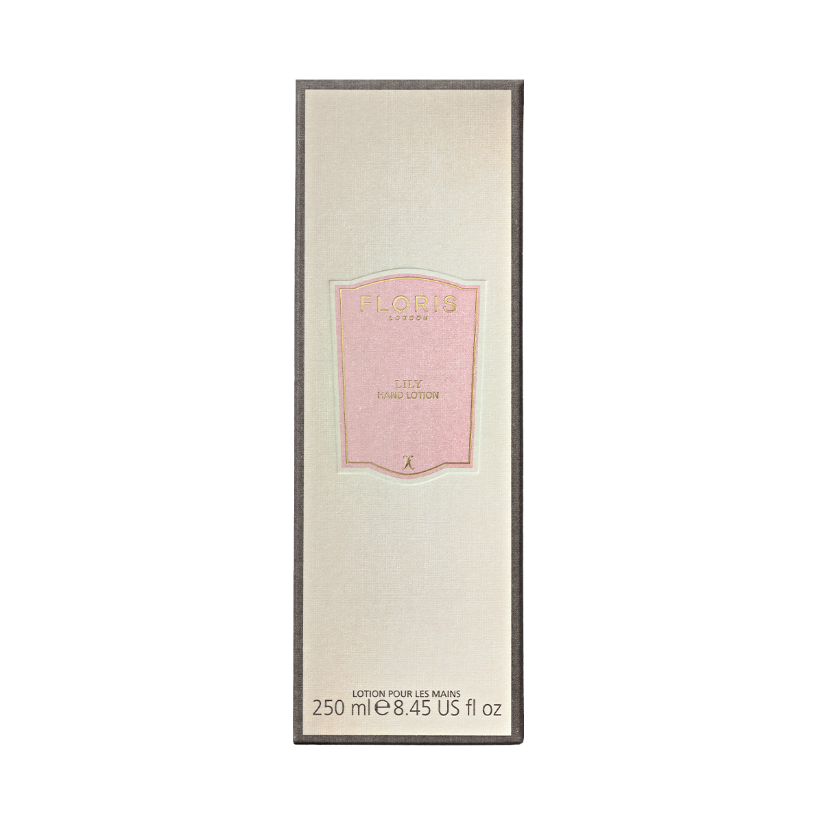 Floris London EU Lily - Luxury Hand Lotion, 250ml with sweet almond oil and pink accents—ideal for nourishing dry skin.