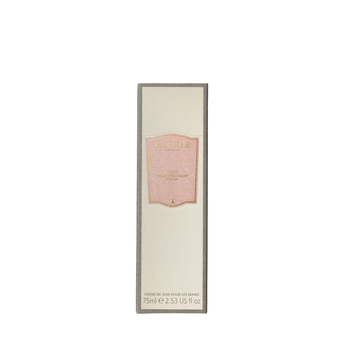 Floris London EU Lily - Hand Treatment Cream, 75ml, in a rectangular box with a pink and gold label—a luxurious treat for your hands.