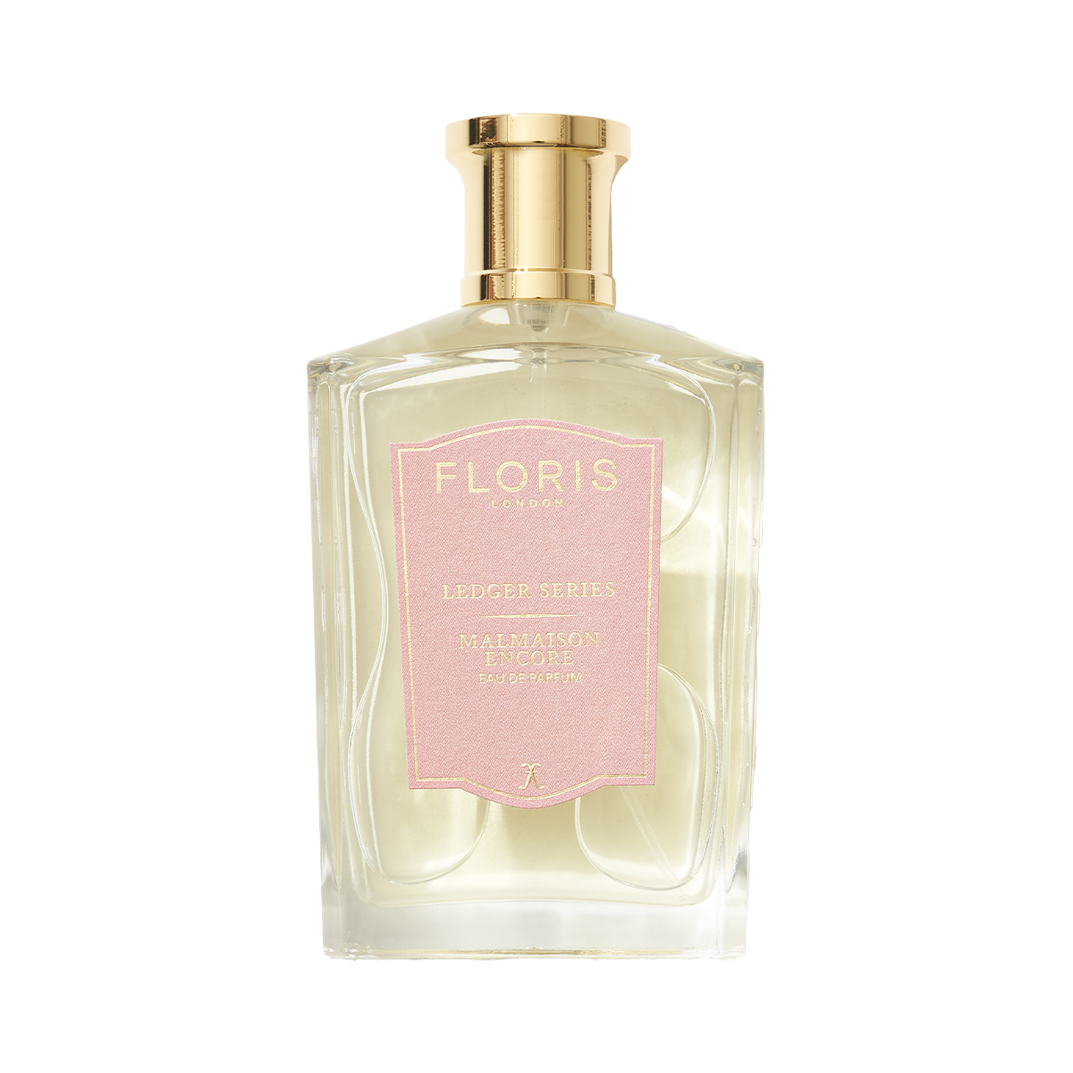 Malmaison Encore by Floris London EU is a floral oriental fragrance in a clear glass bottle with a gold cap, exuding the allure of spicy carnation.