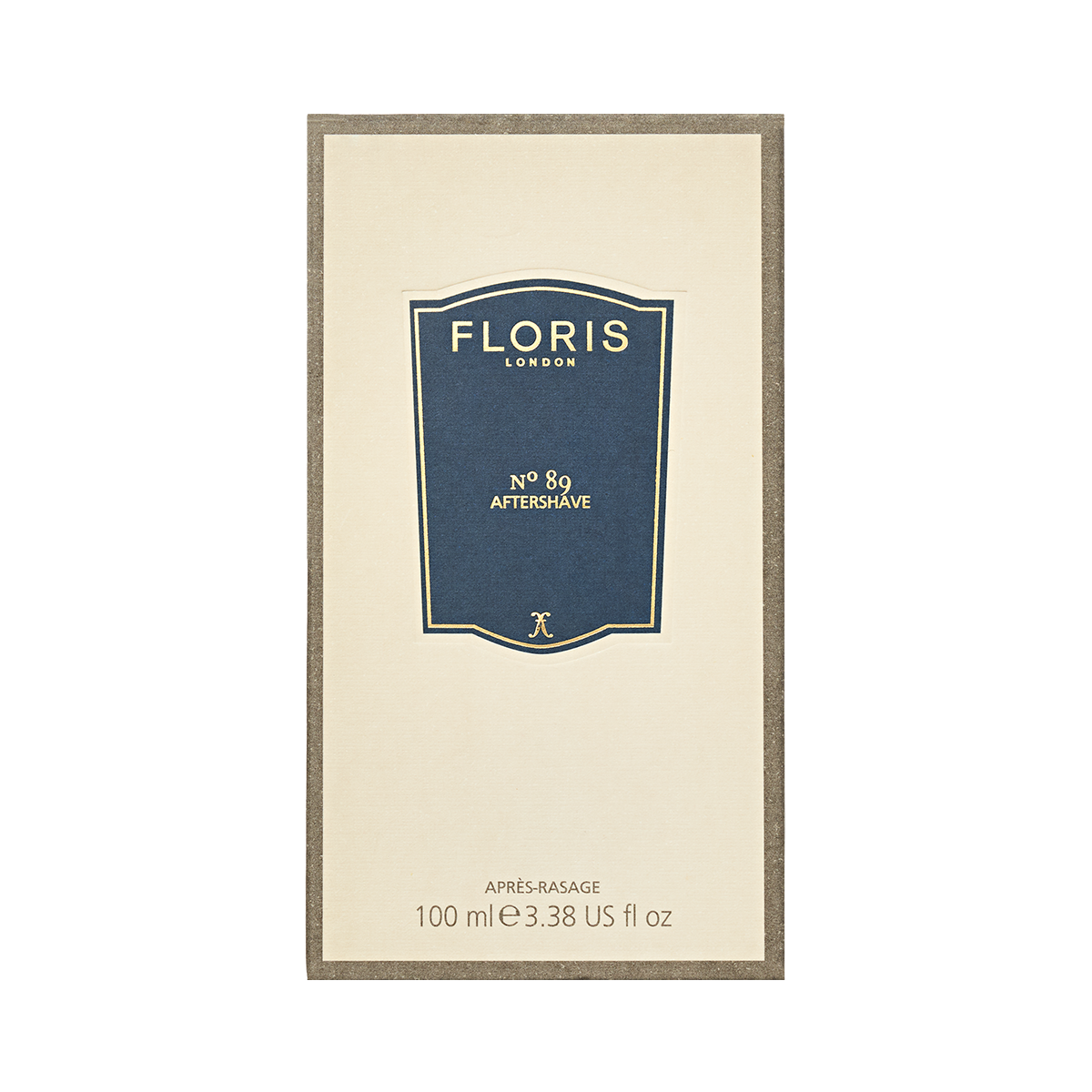 A rectangular Floris London No. 89 - Aftershave box with a blue and gold label, featuring this classic English cologne, 100 ml.