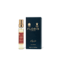 A 5ml perfume bottle labeled "A Rose For..." features a red label and gold cap, positioned next to a dark blue box marked with the brand name "Floris London." This bottle contains an exquisite oud-infused eau de parfum.