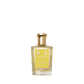 A clear glass bottle of Floris London Bergamotto di Positano Eau de Parfum with a gold cap and yellow label offers a fresh Mediterranean bergamot scent.