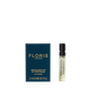 A blue Floris London Bergamotto di Positano - Eau de Parfum box stands beside a 2ml sample spray vial of this Mediterranean unisex fragrance.