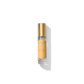 A vertical, cylindrical bottle of Bouquet de La Reine - Eau de Toilette by Floris London features a gold cap and a yellow label, exuding hints of violet leaf. The bottle is positioned against a white background, casting a shadow.