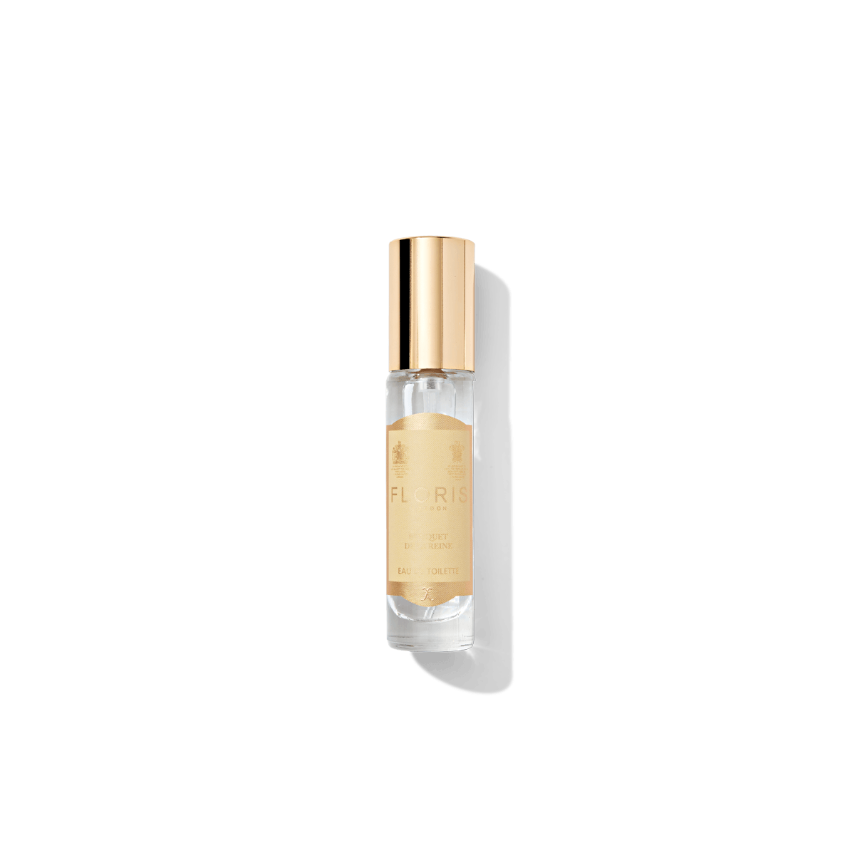 small glass spray atomiser with golden Bouquet De La Reine label 