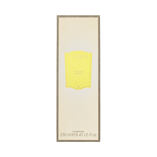 A rectangular box of Floris London Cefiro - Conditioning Shampoo 250ml, showing the front label and volume (8.45 US fl oz).
