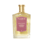A bottle of Edwardian Bouquet by Floris London EU, a floral scent with amber musk, gold cap, and pink front label.