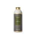 A 100g bottle of Floris London's Elite Fragrance Powder, featuring a gold cap, green label, and soothing aloe vera for skin protection.