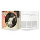 An open coffee table book displays an old photograph of a nude woman seated with her back to the camera on the left page, and an article titled "THE SHAPE OF TOMORROW" from the Floris London EU 2024|25 Catalogue on the right page.