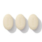 Three oval bars from the "Soap Collection | For Her" by Floris London are arranged in a row on a white background, showcasing their floral elegance and embossed branding.