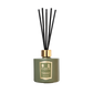 The Floris London Grapefruit & Rosemary Reed Diffuser fills any space with a fresh grapefruit scent and comes with black reeds and a gold label.