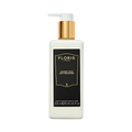 A 250ml white pump bottle of Floris London UK Honey Oud Body Moisturiser, enriched with English honey and oud oil, with a gold and black label.