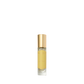 A small clear glass bottle with light yellow liquid and shiny gold cap, labeled "Floris London JF"—a refined citrus woody Eau de Toilette for men.