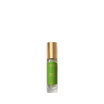 A small glass bottle of Floris London Jermyn Street Eau de Parfum with a green label and gold cap, displayed against a plain white background.