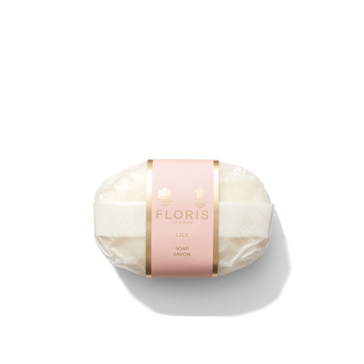 Lily Luxury Soap wrapped in paper with light pink and gold label 