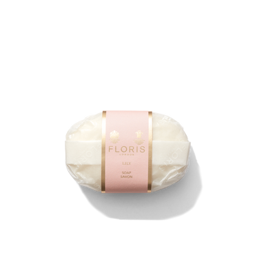 Lily Luxury Soap wrapped in paper with light pink and gold label 