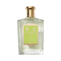 A bottle of Floris London's Limes Eau de Toilette has a gold cap and green label, offering vibrant citrus fragrance with hints of lemon zest.