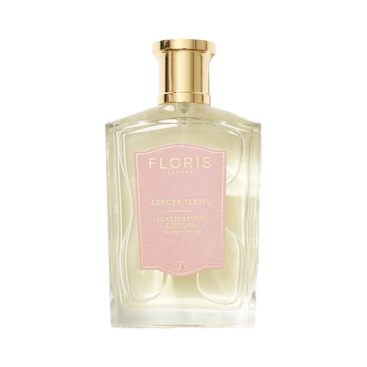 Malmaison Encore by Floris London EU is a floral oriental fragrance in a clear glass bottle with a gold cap, exuding the allure of spicy carnation.
