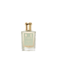 A clear glass bottle of Floris London Mulberry Fig Eau de Parfum features a gold cap and pale green label, displayed on a white background.
