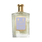 A clear glass bottle of Floris London Night Scented Jasmine Eau de Toilette features a gold cap and light purple and gold label, hinting at a seductive scent.