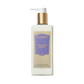 A rectangular white bottle of Floris London EU Night Scented Jasmine hand lotion with a gold pump and blue label, ideal for dry skin.