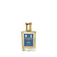 A clear glass bottle of Floris London Neroli Voyage - Eau de Parfum, with a gold cap and blue label, is shown against a white background.