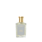 A clear glass bottle of Floris London’s Purple Mémoire Eau de Parfum, an English lavender fragrance, shown against a white background.