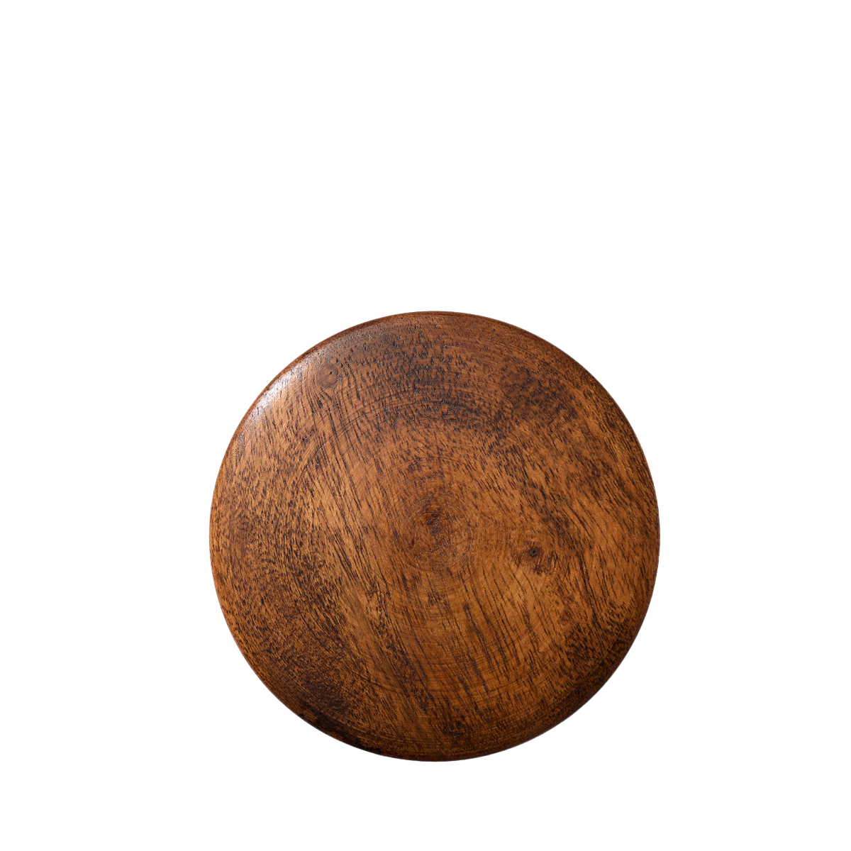 The Floris London Santal Shaving Soap & Bowl is a round, smooth, wooden bowl for shaving soap or shea butter, pictured from above on white.