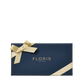A rectangular navy blue Floris London gift box with gold lettering, ideal for presenting the Soap Collection | For Her with a touch of floral elegance.