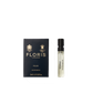 A 2ml sample of Floris London EU Wilde - Eau de Parfum sits next to its dark blue box with gold lettering on a plain white background.