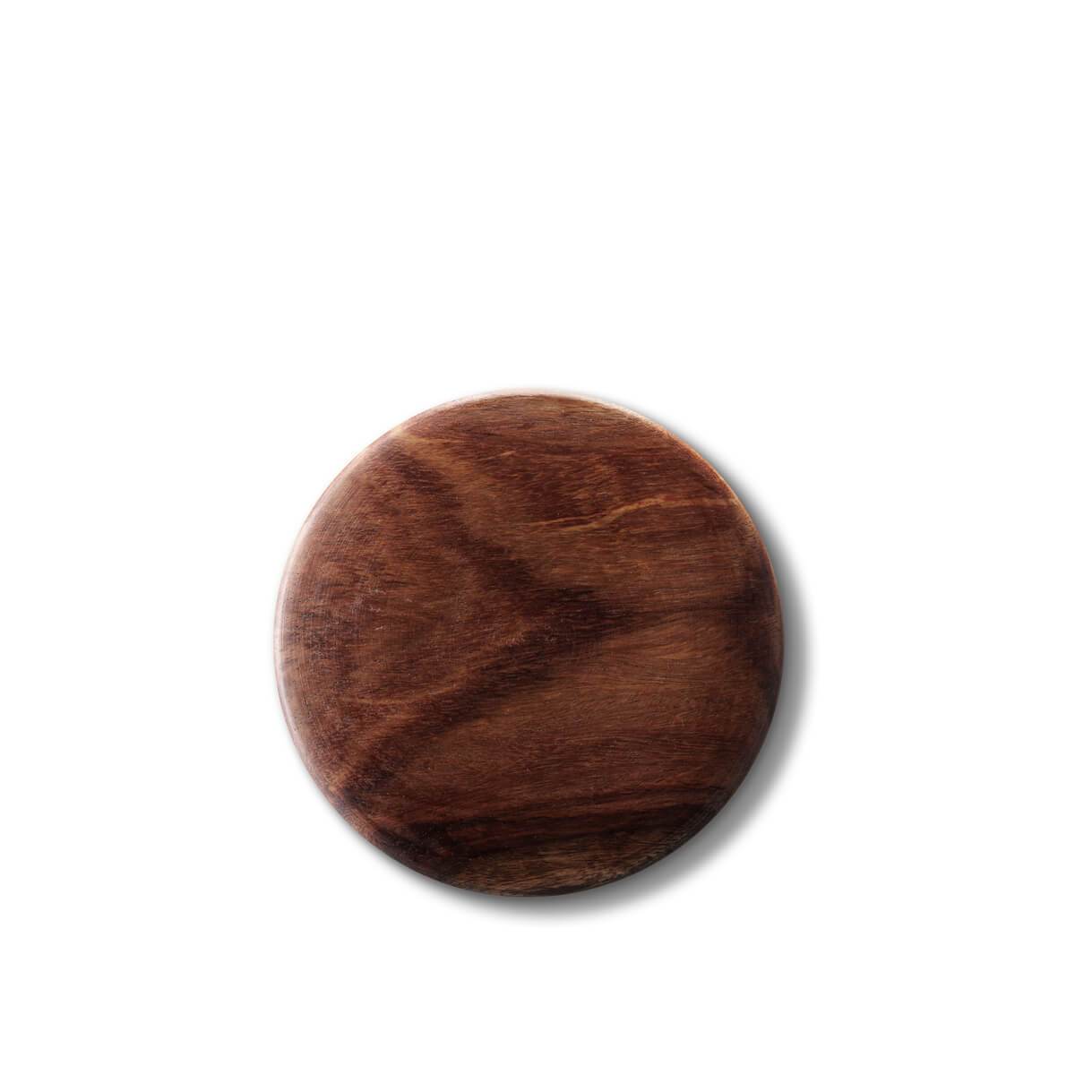 Round wooden lid for the Elite shaving soap and bowl.
